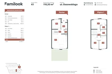 Rzut - Mieszkanie na sprzedaż 5 pokoi o powierzchni 110,3 m² - numer K1 w Familook