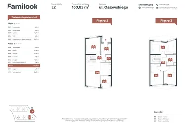 Rzut - Mieszkanie na sprzedaż 5 pokoi o powierzchni 100,85 m² - numer L2 w Familook