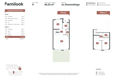 Rzut - Mieszkanie na sprzedaż 4 pokoje o powierzchni 86,34 m² - numer I1 w Familook