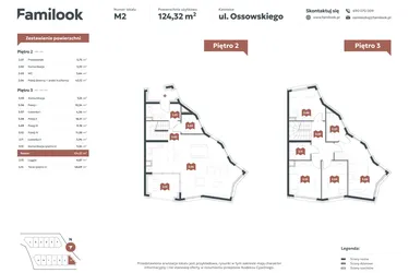 Rzut - Mieszkanie na sprzedaż 4 pokoje o powierzchni 124,32 m² - numer M2 w Familook
