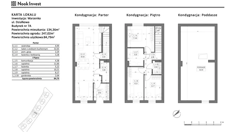 Rzut - Dom na sprzedaż 5 pokoi o powierzchni 84,79 m² - numer 7A w Domy nad jeziorem w Warzenku