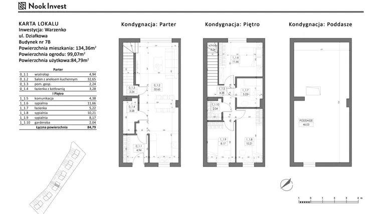 Rzut - Dom na sprzedaż 5 pokoi o powierzchni 84,79 m² - numer 7B w Domy nad jeziorem w Warzenku