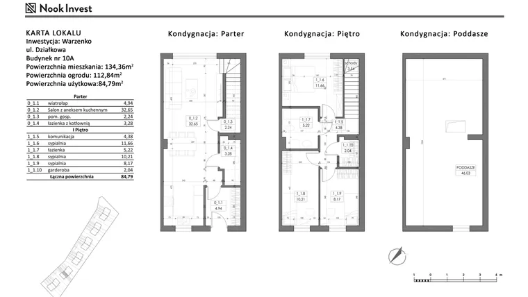 Rzut - Dom na sprzedaż 5 pokoi o powierzchni 84,79 m² - numer 10A w Domy nad jeziorem w Warzenku