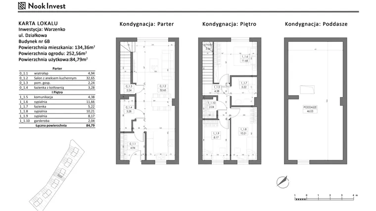 Rzut - Dom na sprzedaż 5 pokoi o powierzchni 84,79 m² - numer 6B w Domy nad jeziorem w Warzenku