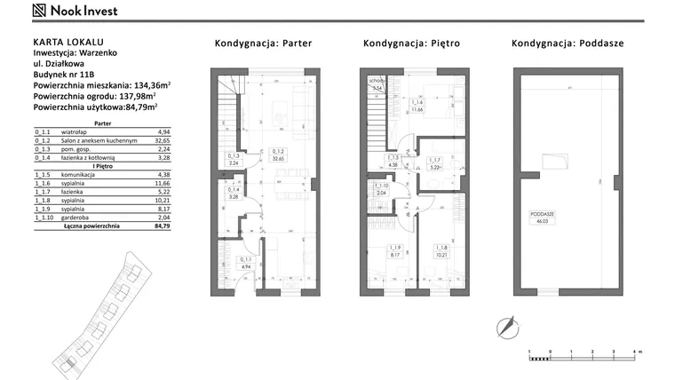 Rzut - Dom na sprzedaż 5 pokoi o powierzchni 84,79 m² - numer 11B w Domy nad jeziorem w Warzenku