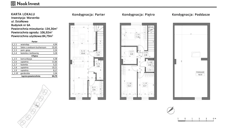 Rzut - Dom na sprzedaż 5 pokoi o powierzchni 84,79 m² - numer 6A w Domy nad jeziorem w Warzenku