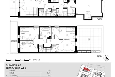 Rzut - Dom na sprzedaż 5 pokoi o powierzchni 127,68 m² - numer A2.1 w Ville Przy Białej
