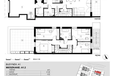 Rzut - Dom na sprzedaż 5 pokoi o powierzchni 127,69 m² - numer A1.2 w Ville Przy Białej