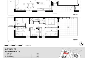 Rzut - Dom na sprzedaż 5 pokoi o powierzchni 127,69 m² - numer A2.2 w Ville Przy Białej