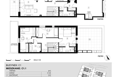 Rzut - Dom na sprzedaż 5 pokoi o powierzchni 127,23 m² - numer C1.1 w Ville Przy Białej