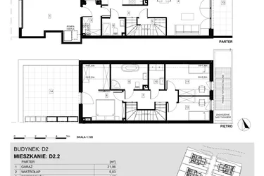 Rzut - Dom na sprzedaż 4 pokoje o powierzchni 122,41 m² - numer D2.2 w Ville Przy Białej