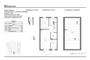 Rzut - Mieszkanie na sprzedaż 3 pokoje o powierzchni 61,62 m² - numer 10B w Bojano, ul. Kazimierza Wielkiego