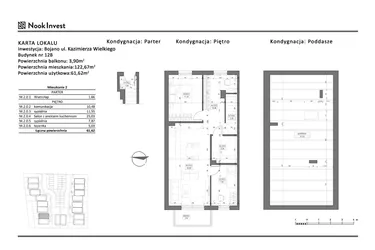 Rzut - Mieszkanie na sprzedaż 3 pokoje o powierzchni 61,62 m² - numer 12B w Bojano, ul. Kazimierza Wielkiego