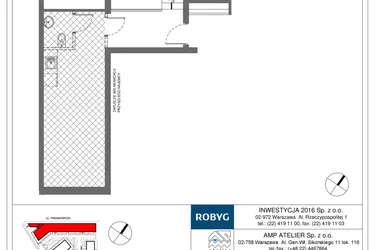 Rzut - Lokal użytkowy na sprzedaż 1 pokój o powierzchni 67,49 m² - numer RM/1B/G/0/LU1 w Rytm Mokotowa - etap 1B