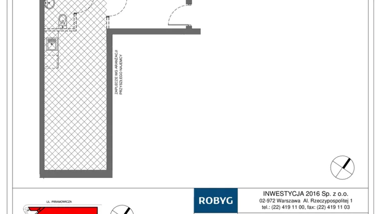 Rzut - Lokal użytkowy na sprzedaż 1 pokój o powierzchni 67,49 m² - numer RM/1B/G/0/LU1 w Rytm Mokotowa - etap 1B