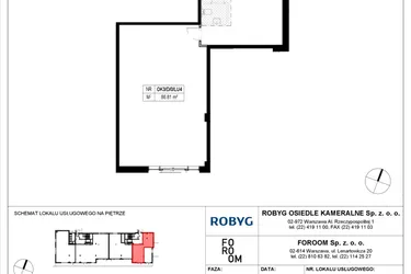 Rzut - Lokal użytkowy na sprzedaż 1 pokój o powierzchni 86,81 m² - numer OK3/D/0/LU4 w Osiedle Kameralne