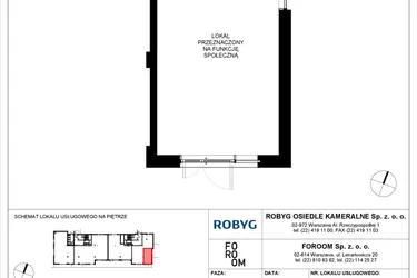 Rzut - Lokal użytkowy na sprzedaż 1 pokój o powierzchni 30,22 m² - numer OK3/D/0/LU6 FS w Osiedle Kameralne