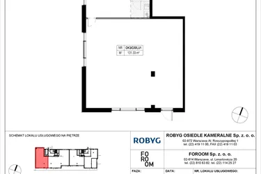 Rzut - Lokal użytkowy na sprzedaż 1 pokój o powierzchni 131,34 m² - numer OK3/C/0/LU1 w Osiedle Kameralne
