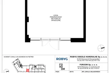 Rzut - Lokal użytkowy na sprzedaż 1 pokój o powierzchni 31,22 m² - numer OK5/E/0/LU7 FS w Osiedle Kameralne