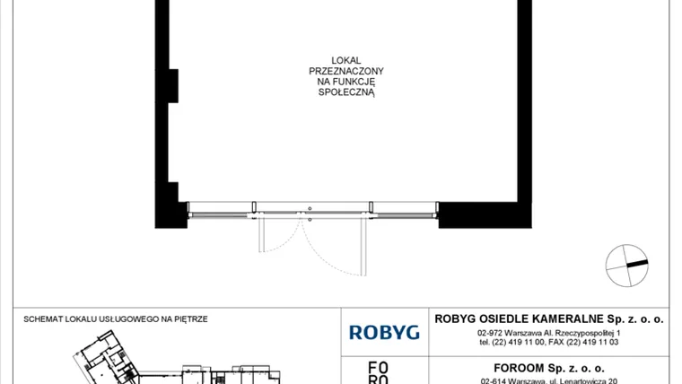 Rzut - Lokal użytkowy na sprzedaż 1 pokój o powierzchni 31,22 m² - numer OK5/E/0/LU7 FS w Osiedle Kameralne