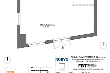 Rzut - Lokal użytkowy na sprzedaż 1 pokój o powierzchni 47,02 m² - numer SU1/A/0/LU1 w Sady Ursynów
