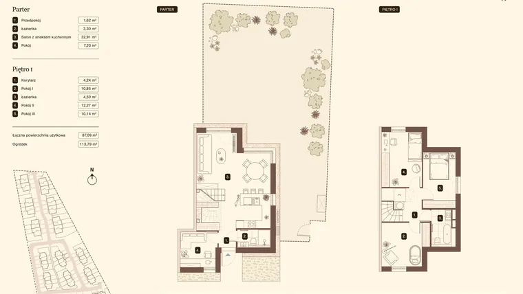 Rzut - Mieszkanie na sprzedaż 5 pokoi o powierzchni 87,09 m² - numer 03.1 w Bukowa