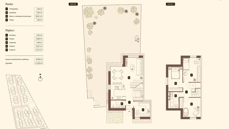 Rzut - Mieszkanie na sprzedaż 5 pokoi o powierzchni 87,09 m² - numer 04.1 w Bukowa