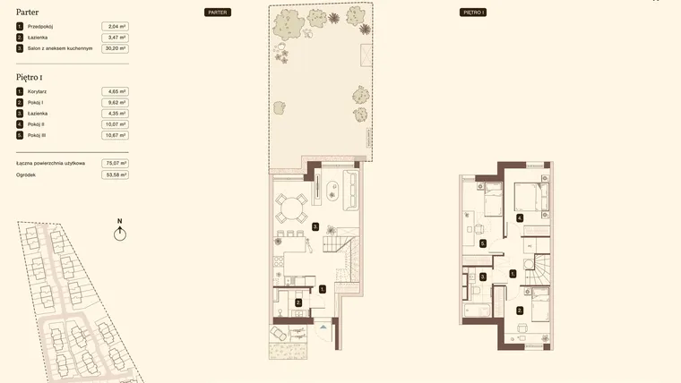 Rzut - Mieszkanie na sprzedaż 4 pokoje o powierzchni 75,07 m² - numer 03.2 w Bukowa