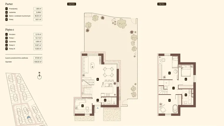 Rzut - Mieszkanie na sprzedaż 5 pokoi o powierzchni 97,02 m² - numer 12.1 w Bukowa