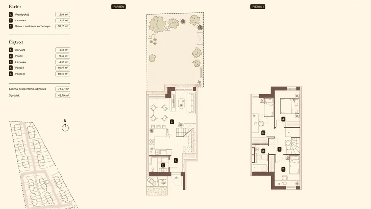 Rzut - Mieszkanie na sprzedaż 4 pokoje o powierzchni 75,07 m² - numer 05.2 w Bukowa