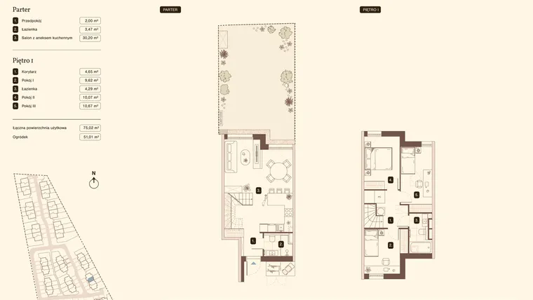 Rzut - Mieszkanie na sprzedaż 4 pokoje o powierzchni 75,02 m² - numer 16.2 w Bukowa