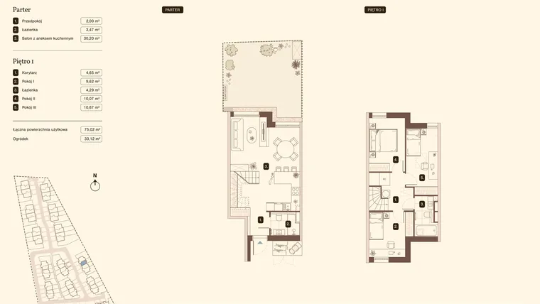 Rzut - Mieszkanie na sprzedaż 4 pokoje o powierzchni 75,02 m² - numer 18.2 w Bukowa
