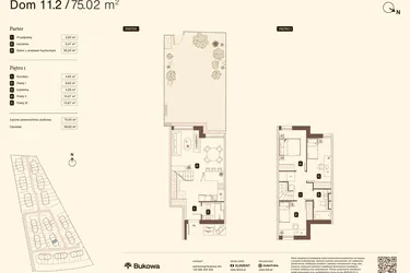 Rzut - Mieszkanie na sprzedaż 4 pokoje o powierzchni 75,02 m² - numer 11.2 w Bukowa