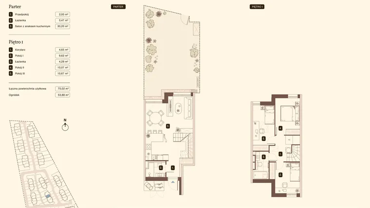 Rzut - Mieszkanie na sprzedaż 4 pokoje o powierzchni 75,02 m² - numer 12.2 w Bukowa
