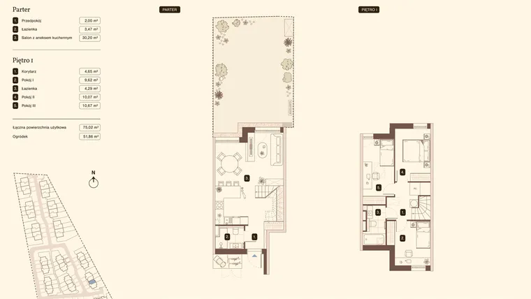 Rzut - Mieszkanie na sprzedaż 4 pokoje o powierzchni 75,02 m² - numer 15.2 w Bukowa