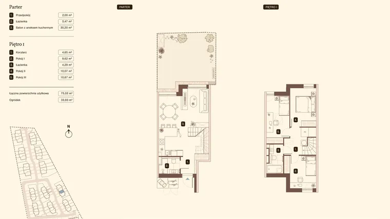 Rzut - Mieszkanie na sprzedaż 4 pokoje o powierzchni 75,02 m² - numer 17.2 w Bukowa