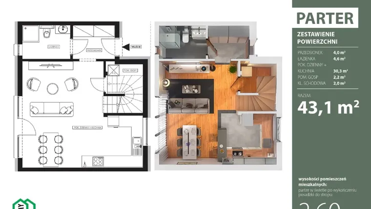 Rzut - Dom na sprzedaż 4 pokoje o powierzchni 87,22 m² - numer 41 w Osiedle Domy Rataja