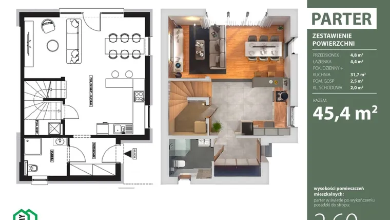 Rzut - Dom na sprzedaż 4 pokoje o powierzchni 92,23 m² - numer 37 w Osiedle Domy Rataja
