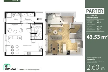 Rzut - Dom na sprzedaż 4 pokoje o powierzchni 87,83 m² - numer 47 w Osiedle Domy Rataja