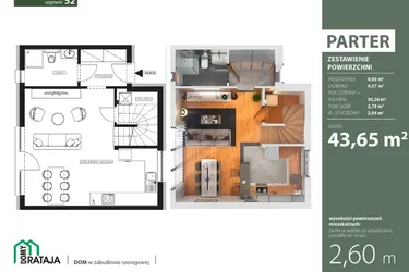 Rzut - Dom na sprzedaż 4 pokoje o powierzchni 87,99 m² - numer 52 w Osiedle Domy Rataja