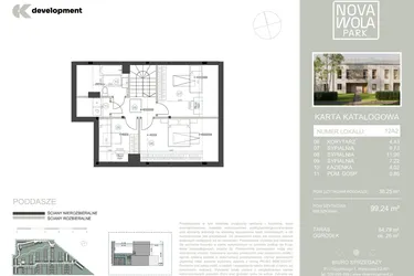 Rzut - Dom na sprzedaż 5 pokoi o powierzchni 99,24 m² - numer 12A2 w Nova Wola Park II