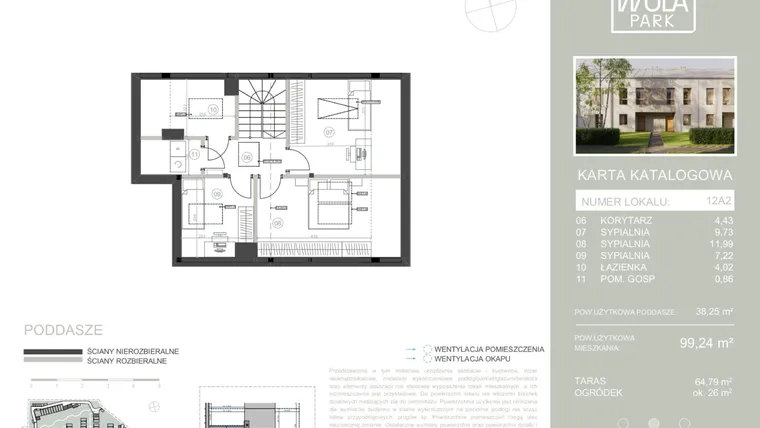 Rzut - Dom na sprzedaż 5 pokoi o powierzchni 99,24 m² - numer 12A2 w Nova Wola Park II