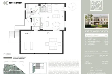 Rzut - Dom na sprzedaż 5 pokoi o powierzchni 99,24 m² - numer 8A2 w Nova Wola Park II