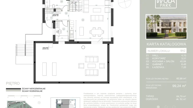 Rzut - Dom na sprzedaż 5 pokoi o powierzchni 99,24 m² - numer 8A2 w Nova Wola Park II