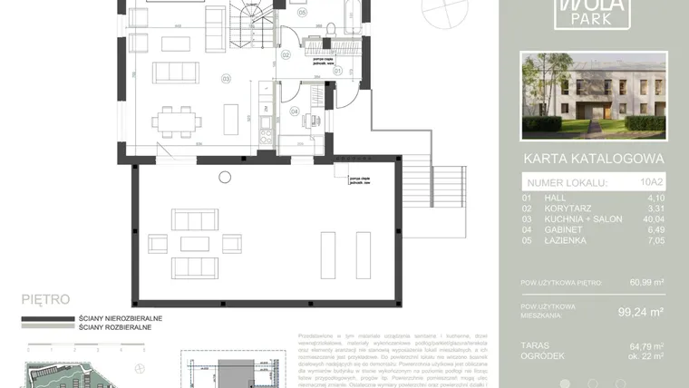 Rzut - Dom na sprzedaż 5 pokoi o powierzchni 99,24 m² - numer 10A2 w Nova Wola Park II