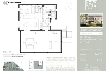 Rzut - Dom na sprzedaż 5 pokoi o powierzchni 99,24 m² - numer 10A2 w Nova Wola Park II