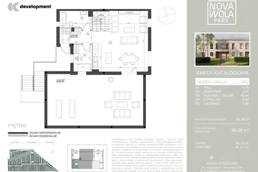 Rzut - Dom na sprzedaż 5 pokoi o powierzchni 99,24 m² - numer 4A2 w Nova Wola Park II