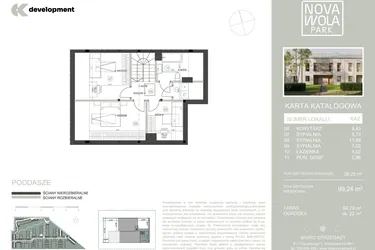 Rzut - Dom na sprzedaż 5 pokoi o powierzchni 99,24 m² - numer 6A2 w Nova Wola Park II