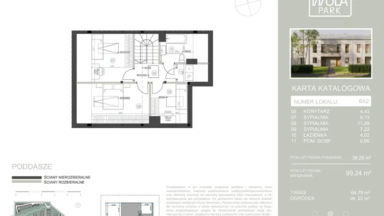 Rzut - Dom na sprzedaż 5 pokoi o powierzchni 99,24 m² - numer 6A2 w Nova Wola Park II