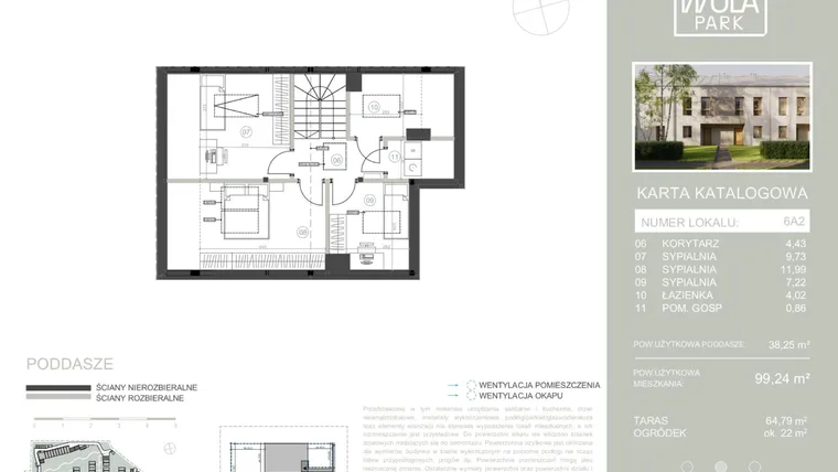 Rzut - Dom na sprzedaż 5 pokoi o powierzchni 99,24 m² - numer 6A2 w Nova Wola Park II